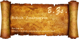Bobik Zsuzsanna névjegykártya